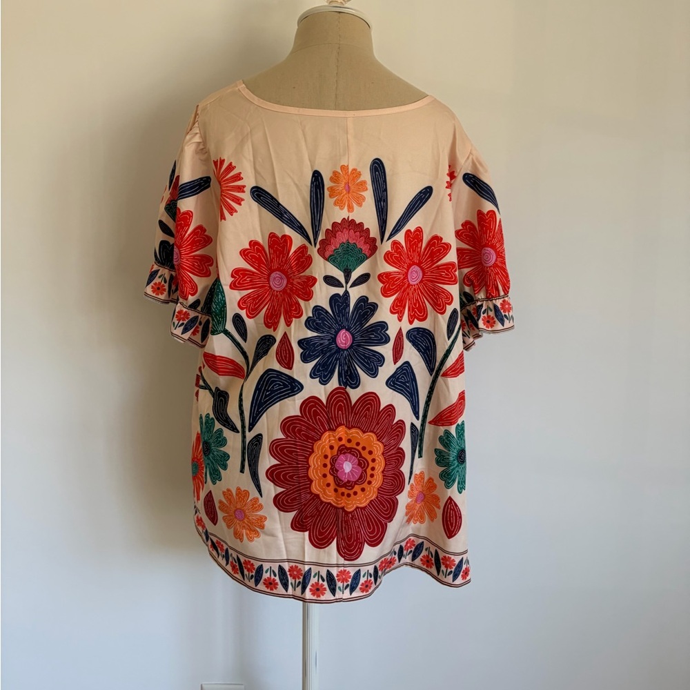 Shein Curve Blouse Multicolor Floral 2XL - Picture 2 of 4